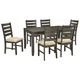 Rokane 7pc Dining Set in Brown D397-425