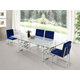 Meridian Furniture Alexis 5pcs Dining Room Set in Rich Chrome Stainless Steel