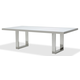 Aico State St Rectangular Dining Table with Glass Top in Glossy White 9016000-116 PROMO