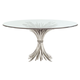 Bernhardt Somerset Round Glass Top Dining Table in Silver Leaf 369774-E54