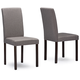 Baxton Studio Andrew Fabric Dining Chair (Set of 2) in Grey Andrew Dining Chair-Grey Fabric