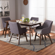 Baxton Studio Monte 5pc Dining Room Set in Walnut