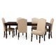 Baxton Studio Zachary Chic 7-Piece Dining Room Set in Vintage Oak Brown DC18836P 7PC Dining Set