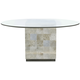 Bernhardt Interiors Trimbelle Round Dining Table in Antique Pewter