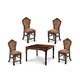 AICO Windsor Court 5-Piece Gathering Dining Set in Vintage Fruitwood