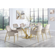 Acme Furniture Barnard 7pc Dining Table Set in Mirrored Gold EST SHIP TIME APPX 4 WEEKS Acme Furniture Barnard 7pc Dining Table Set in Mirrored Gold EST SHIP TIME APPX 4 WEEKS