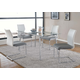 Chintaly Colleen 5 Piece Glass Dining Room Set in Gray Chintaly Colleen 5 Piece Glass Dining Room Set in Gray