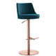 Whiteline Modern Living Carter Barstool in Blue/Rose Gold BS1715F-RGLD/BLU CLOSEOUT