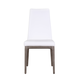 Chintaly Rosario Contour Back Upholstered Side Chair with Solid Wood Base in White ROSARIO-SC-GRY-WHT (Set of 2)