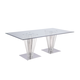 Chintaly Fernanda Rectangular Tempered Glass Dining Table in Clear