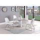 Chintaly Gretchen 5 Piece Dining Room Set in White Chintaly Gretchen 5 Piece Dining Room Set in White