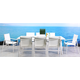 Whiteline Modern Living Rio 9pc Outdoor Dining Set in White