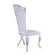 Chintaly Nadia Tall Back Upholstered Side Chair in White NADIA-SC-WHT-PU (Set of 2)