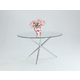 Chintaly Patricia Round Clear Tempered Glass Top Dining Table in Clear