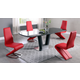 Chintaly Suri 5 Piece Dining Room Set in Black/Red Chintaly Suri 5 Piece Dining Room Set in Black/Red
