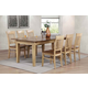 Sunset Trading Brook 7pcs Extendable Table Dining Room Set in Pecan and Wheat