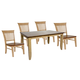 Sunset Trading Brook 5pcs Dining Set in Pecan and Wheat