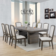 Sunset Trading Cyprus Ash 9pcs Dining Set in Gray