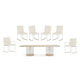 AICO Laguna Ridge 9pc Rectangular Dining Room Set in Washed Oak