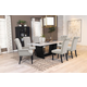 Coaster Furniture Osborne 7pc Marble Top Dining Table Set in White