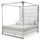 Aico State St Queen Metal Canopy Bed in Glossy White 9016000QN4-116 PROMO