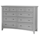 Vaughan-Bassett Bonanza Triple Dresser in Gray BB26-002 Vaughan-Bassett Bonanza Triple Dresser in Gray BB26-002
