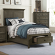 Intercon Furniture San Mateo Youth 4pc Storage Bedroom Set in Gray