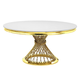 ACME Fallon Dining Table in Faux Marble Top & Mirrored Gold DN01189 EST SHIP TIME APPX 4 WEEKS ACME Fallon Dining Table in Faux Marble Top & Mirrored Gold DN01189 EST SHIP TIME APPX 4 WEEKS