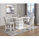 ACME Elizaveta 5pc Counter Height Dining Room Set in Faux Crystal Diamonds & White High Gloss EST SHIP TIME APPX 4 WEEKS
