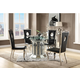 ACME Noralie/Cyrene 5pc Dining Table in Mirrored/Black/Stainless Steel 72140/62078 EST SHIP TIME APPX 4 WEEKS