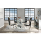 ACME Noralie/Cyrene 5pc Dining Table in Mirrored/Black/Stainless Steel 72145/62078 EST SHIP TIME APPX 4 WEEKS