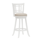 Hillsdale Furniture Fairfox Swivel Bar Height Stool in White and Light Beige 4650-832 (Set of 2)