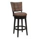 Hillsdale Furniture Kaede Bar Height Swivel Stool in Black and Chestnut 4355-833 (Set of 2)