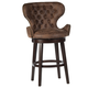 Hillsdale Furniture Mid-City Upholstered Wood Swivel Counter Height Stool in Chocolate and Chestnut 5076-826 (Set of 2)