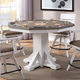 ECI Furniture La Sierra Round Game Table Complete in White/ Distressed Gray 1164-22-RCGT/RCGB