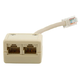 Monoprice Cat5e T-Adapter RJ45 Male to 2x RJ45 Female, Beige, 6 in Monoprice Cat5e T-Adapter RJ45 Male to 2x RJ45 Female, Beige, 6 in