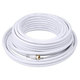Monoprice 50ft RG6 (18AWG) 75Ohm, Quad Shield, CL2 Coaxial Cable with F Type Connector - White