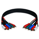 Monoprice 5-RCA Component Video/Audio Coaxial Cable - RG-59/U, Triple Shielded, 22AWG, Gold Plated, 1.5ft, Black