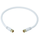 Monoprice 1.5ft RG6 (18AWG) 75Ohm, Quad Shield, CL2 Coaxial Cable with F Type Connector - White