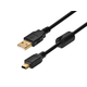 Monoprice USB-A to Mini-B 2.0 Cable - 5-Pin, 28/24AWG, Gold Plated, Black, 1.5ft