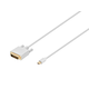 Monoprice 10ft 32AWG Mini DisplayPort to DVI Cable, White