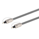 Monoprice Premium S/PDIF Toslink Digital Optical Audio Cable - Heavy-Duty Metal Connector Heads, Mesh Jacket, Precision‑Polished Fiber Tips, 10ft