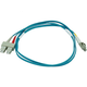 Monoprice Multi-Mode OM3 Fiber Optic Cable - LC-SC UL 2mm 50/125 OFNR Duplex Aqua 1m