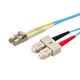 Monoprice Multi-Mode OM3 Fiber Optic Cable - LC-SC UL 2mm 50/125 OFNR Duplex Aqua 2m
