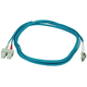 Monoprice Multi-Mode OM3 Fiber Optic Cable - LC-SC UL 2mm 50/125 OFNR Duplex Aqua 3m