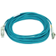 Monoprice Multi-Mode OM3 Fiber Optic Cable - LC-SC UL 2mm 50/125 OFNR Duplex Aqua 10m