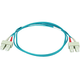 Monoprice Multi-Mode OM3 Fiber Optic Cable - SC-SC UL 3mm 50/125 OFNR Duplex Aqua 1m