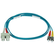Monoprice Multi-Mode OM3 Fiber Optic Cable - SC-ST UL 3mm 50/125 OFNR Duplex Aqua 1m