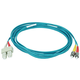 Monoprice Multi-Mode OM3 Fiber Optic Cable - SC-ST UL 3mm 50/125 OFNR Duplex Aqua 3m