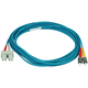 Monoprice Multi-Mode OM3 Fiber Optic Cable - SC-ST UL 3mm 50/125 OFNR Duplex Aqua 5m Monoprice Multi-Mode OM3 Fiber Optic Cable - SC-ST UL 3mm 50/125 OFNR Duplex Aqua 5m